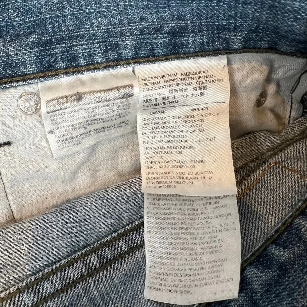 Levis 514 Jeans Mens 33x32 Blue Straight‎ Mid Rise Dark Wash Denim